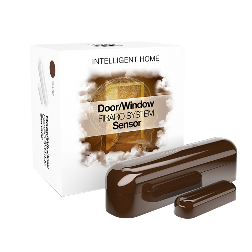 Датчик за врата + прозорец Fibaro - тъмнокафяв