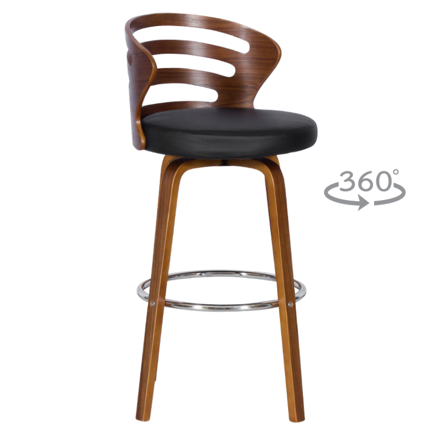 Бар стол Carmen 4041 - орех - черен