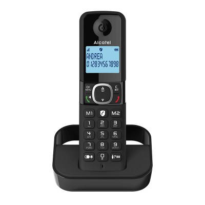 Безжичен DECT телефон Alcatel F860 DUO - черен