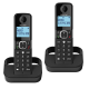 Безжичен DECT телефон Alcatel F860 DUO - черен