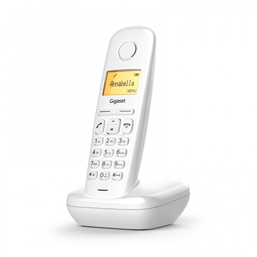 Безжичен DECT телефон Gigaset A170 - бял