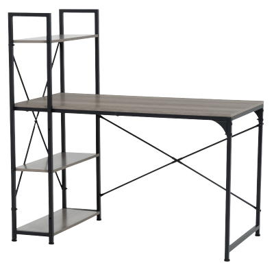 Бюро с етажерка TUZLA - сив дъб