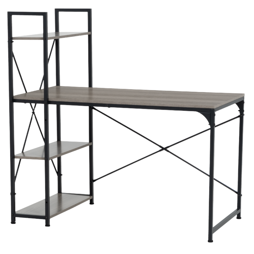 Бюро с етажерка TUZLA - сив дъб