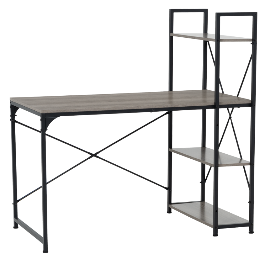 Бюро с етажерка TUZLA - сив дъб