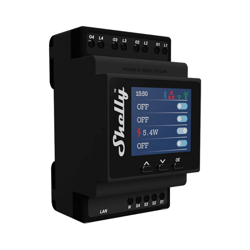 Четворно Wi-Fi реле Shelly Pro 4PM