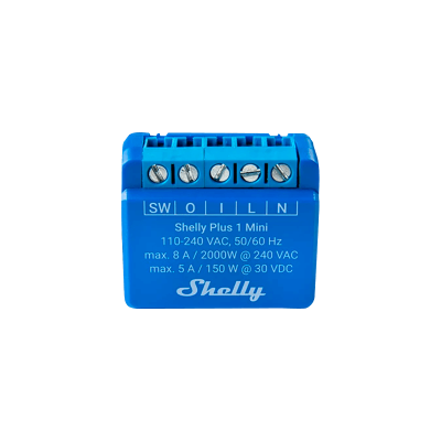 Единично Wi-Fi реле Shelly PLUS 1 Mini 1 X ON/OFF 8A