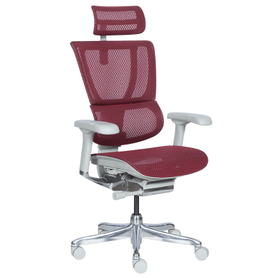 Ергономичен стол ERGOHUMAN IOO ELITE 2 - сива рамка - червен