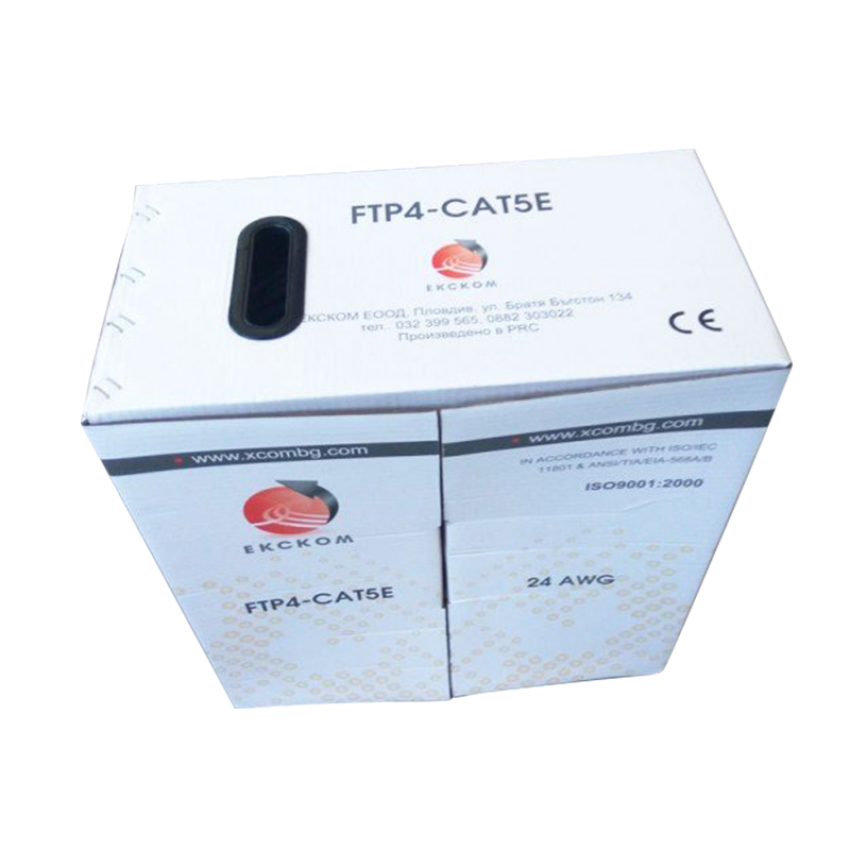 FTP кабел CAT5E 24AWG XCOM CU 0.51 ETL CERT