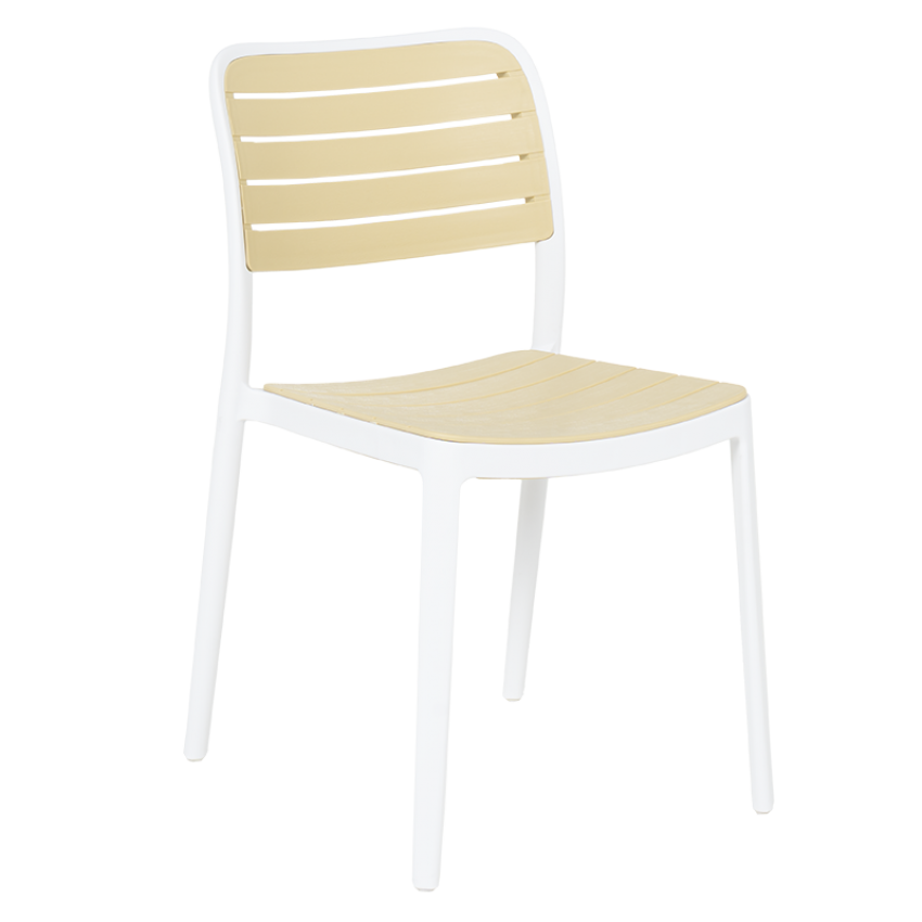 Градински стол RABAT - жълт-бял