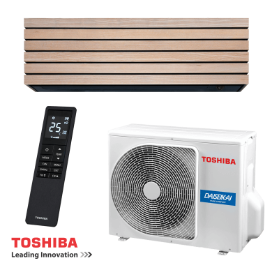 Инверторен климатик Toshiba Super Daiseikai 10 WOOD RAS-B18S4KVDG-E / RAS-18S4AVPG-E