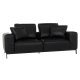 Кожен диван - двойка HALS LUX - черен