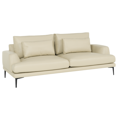 Кожен диван - тройка GRASTEN LUX - крем