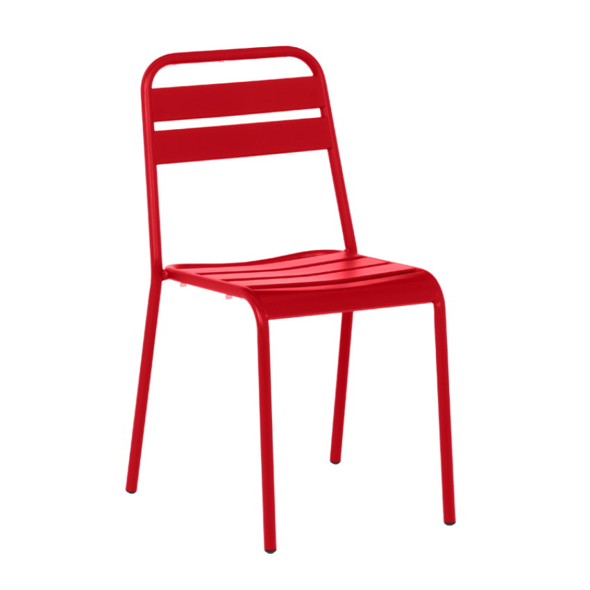 Метален градински стол ABA - червен