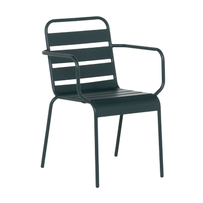 Метален градински стол INISA - тъмнозелен