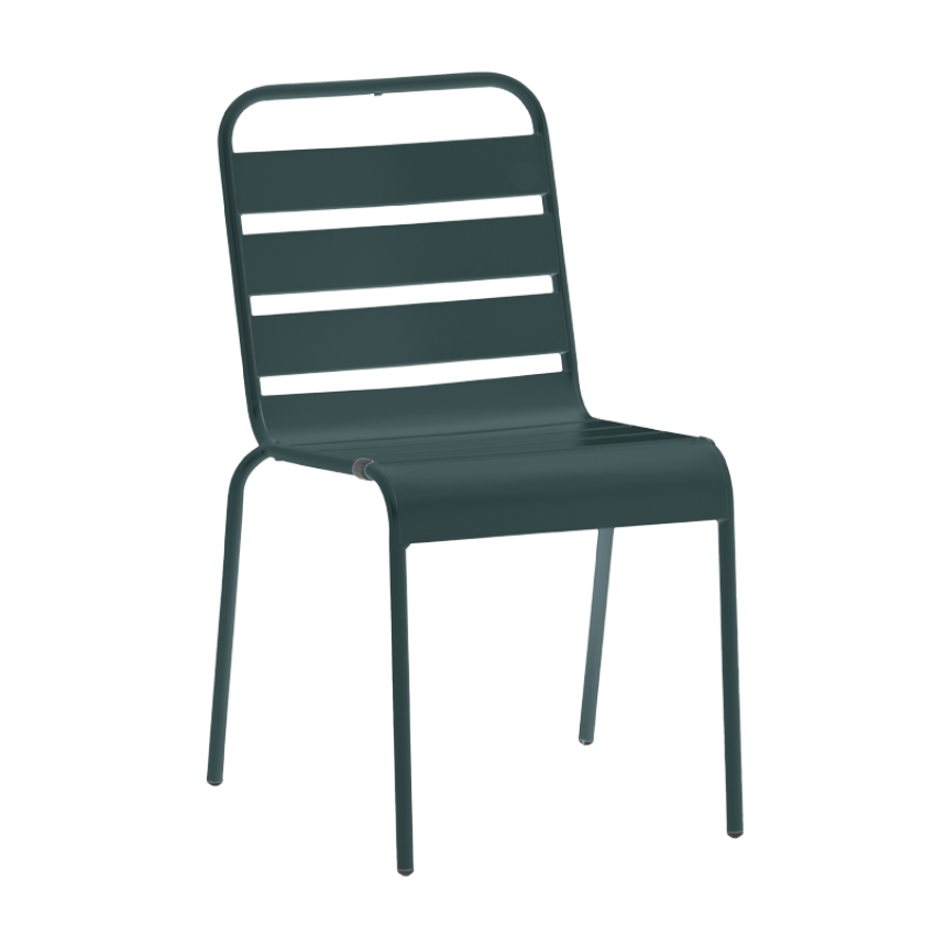 Метален градински стол MURI - тъмнозелен