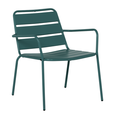 Метален градински стол SAKI - тъмнозелен