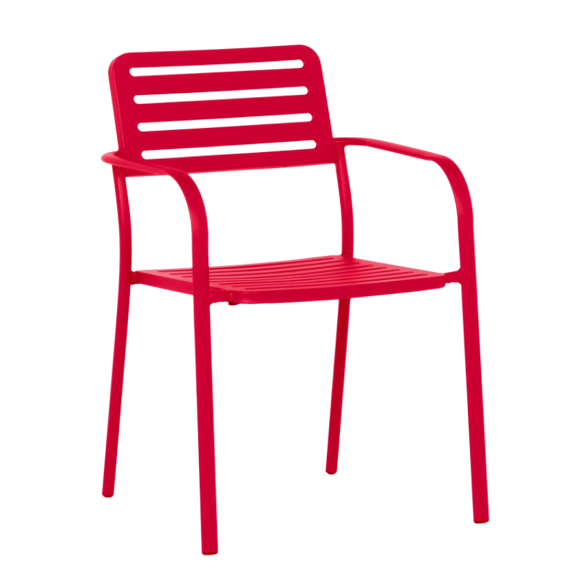 Метален градински стол WASE - червен