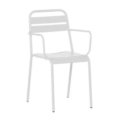 Метален градински стол ZAMFARA - бял