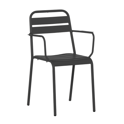 Метален градински стол ZAMFARA - черен