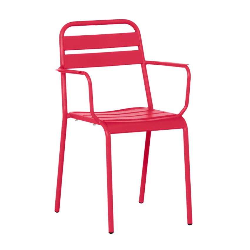 Метален градински стол ZAMFARA - червен