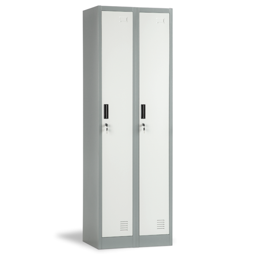 Метален шкаф Carmen CR-1242-2 J LUX - сив / тъмносив