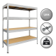 Метален стелаж Carmen CR-1024 - 168x160x40 см, до 600 кг на рафт - цинк