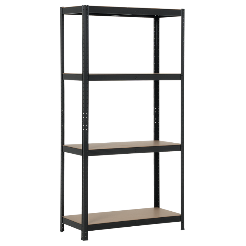 Метален стелаж Carmen CR-1015 - 180х90х40 см, до 175 кг на рафт - черен