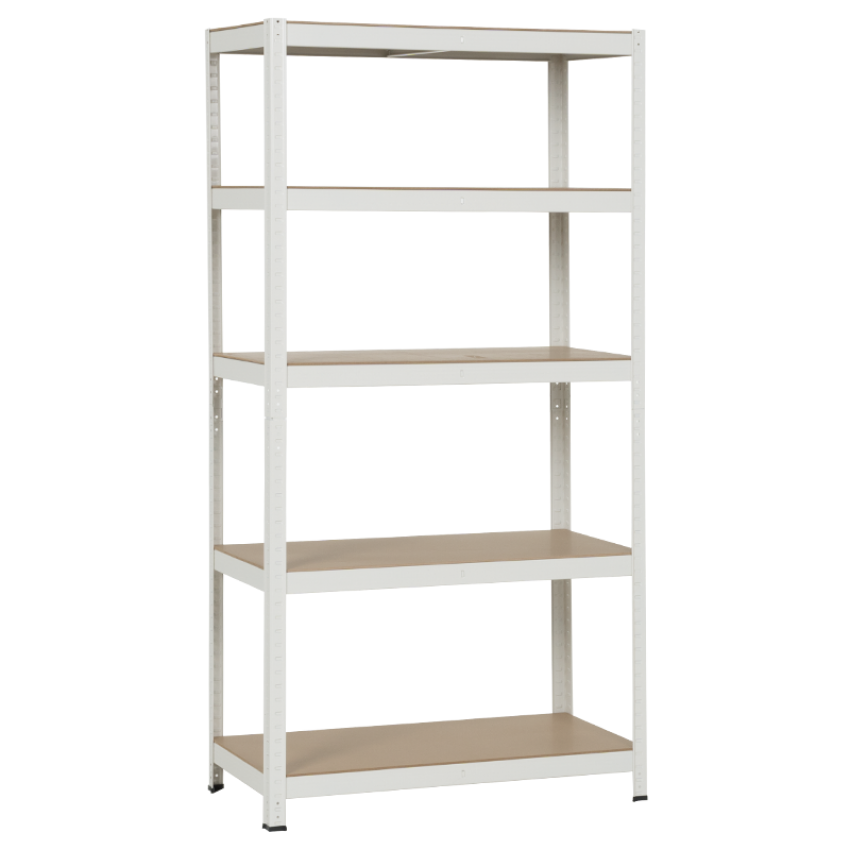 Метален стелаж Carmen CR-1016 - 180х90х45 см, до 250 кг на рафт - бял