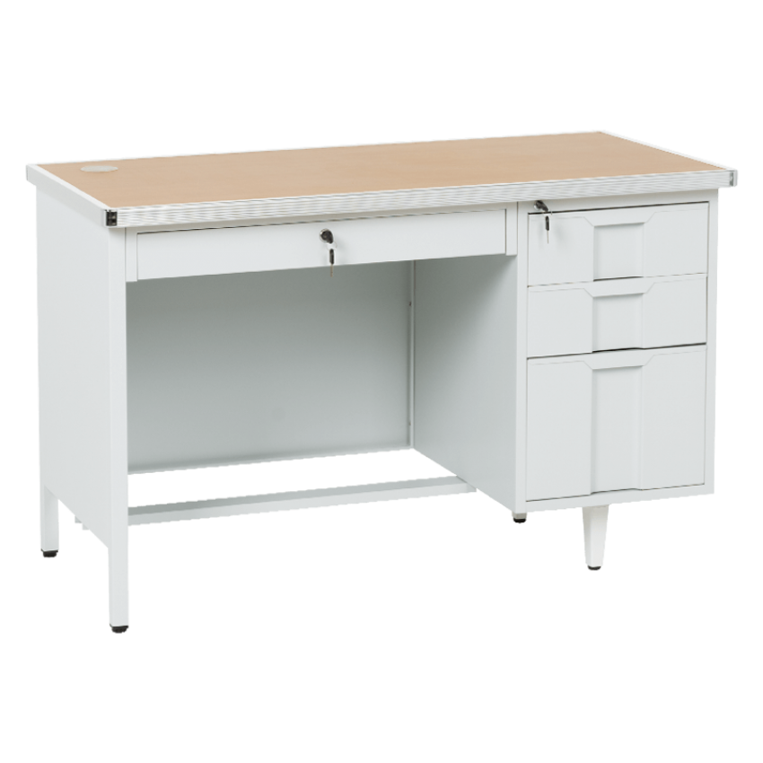 Метално бюро Carmen CR-1318 L - сиво / бук