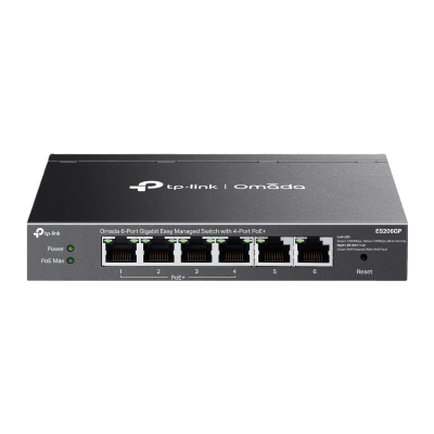 Суич TP-Link ES206GP Omada 6 port (4 x POE+)