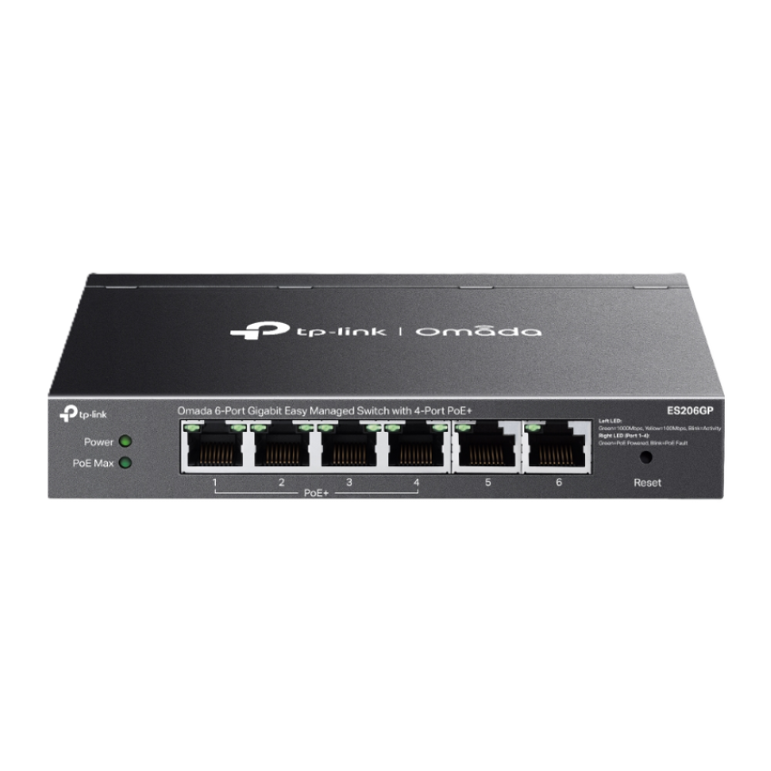 Суич TP-Link ES206GP Omada 6 port (4 x POE+)