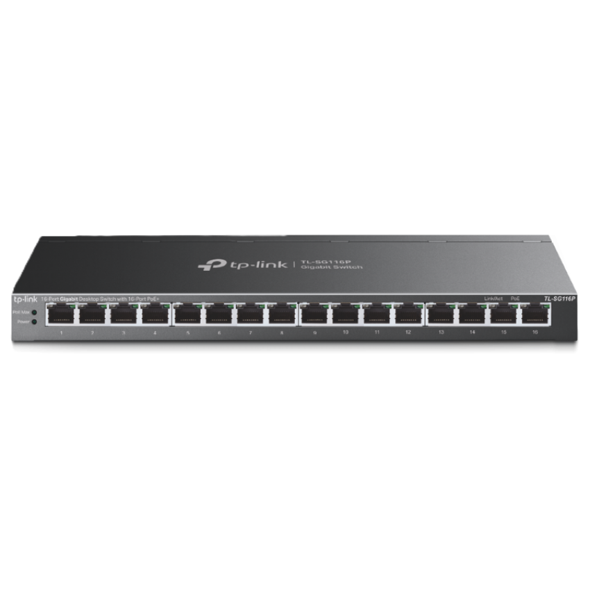 Суич TP-Link SG-116P 16 Port PoE+