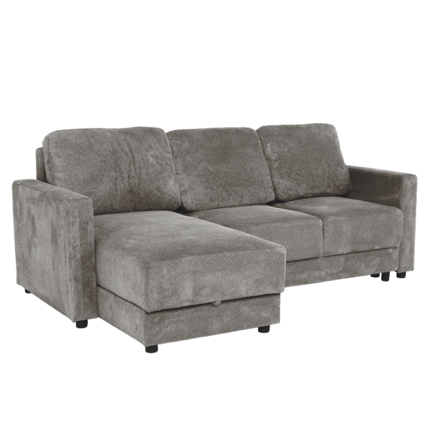 Ъглов разтегален диван BUMBA - сив Е13