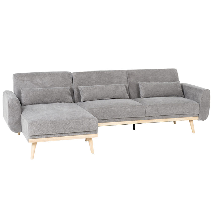 Ъглов разтегателен диван VIVI - сив V11