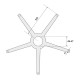 Звезда за офис стол - 320 мм - полипропилен