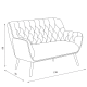 Двуместно канапе BERGEN - син SJ
